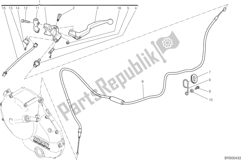 Tutte le parti per il Controllo Della Frizione del Ducati Hypermotard Hyperstrada Brasil 821 2015